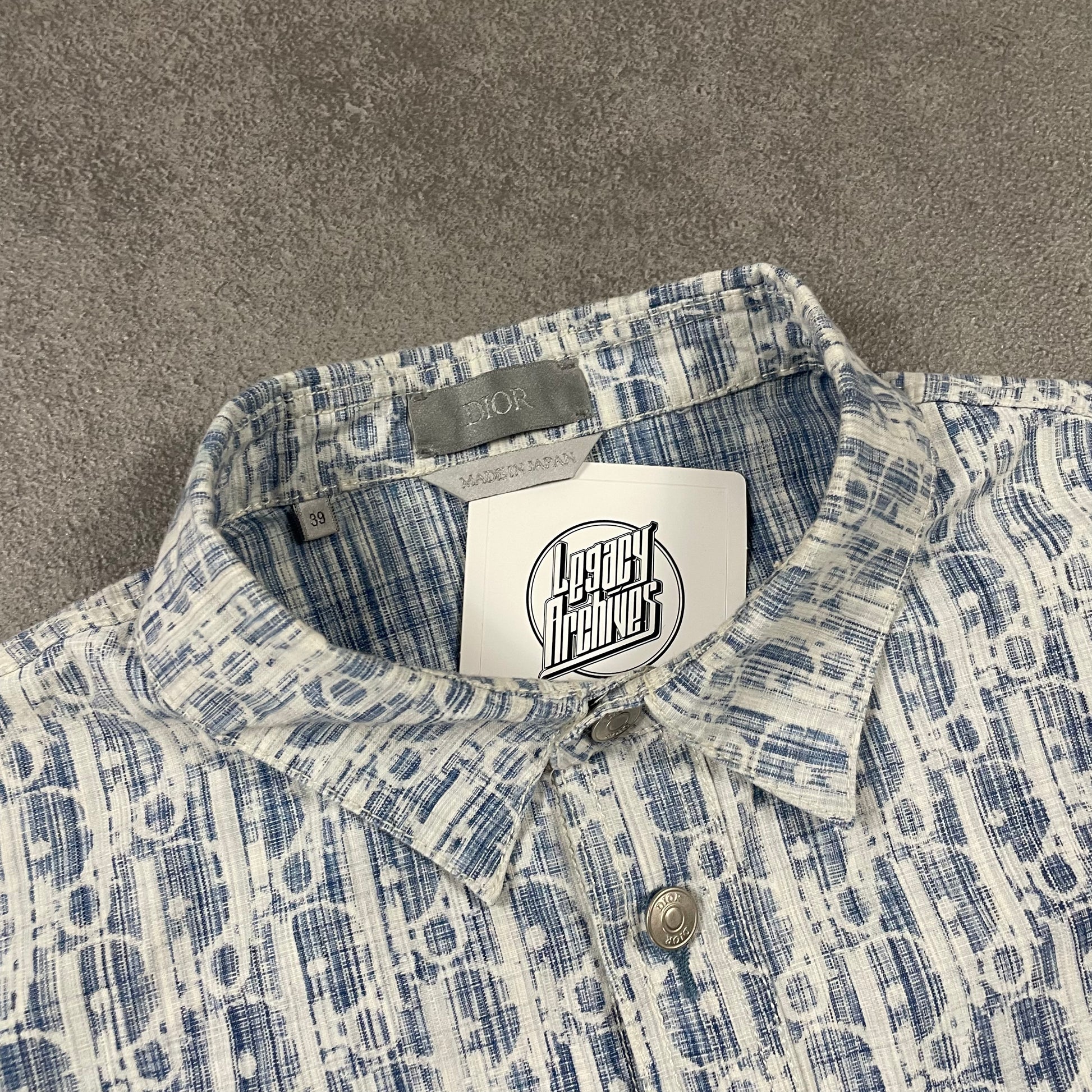Dior Oblique Blue Monogram Button Up Shirt