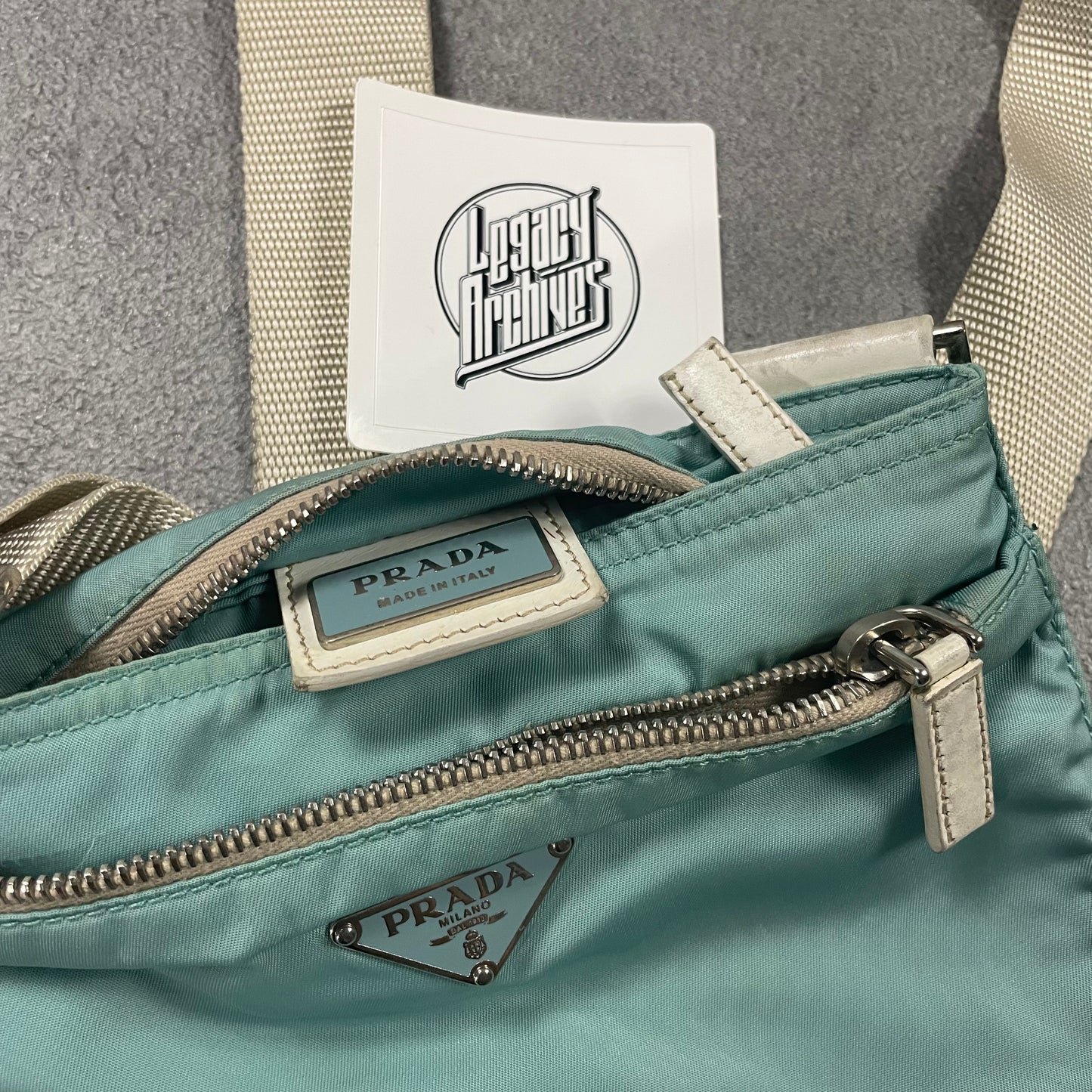 Prada babyBlue Side Bag